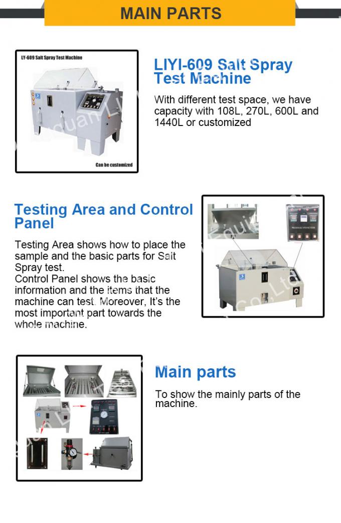 LIYI ASTM 주기적인 부식 약실, AASS 소금 안개 시험 장비 4